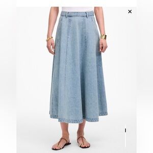 Madewell Light Blue Denim Midi Skirt